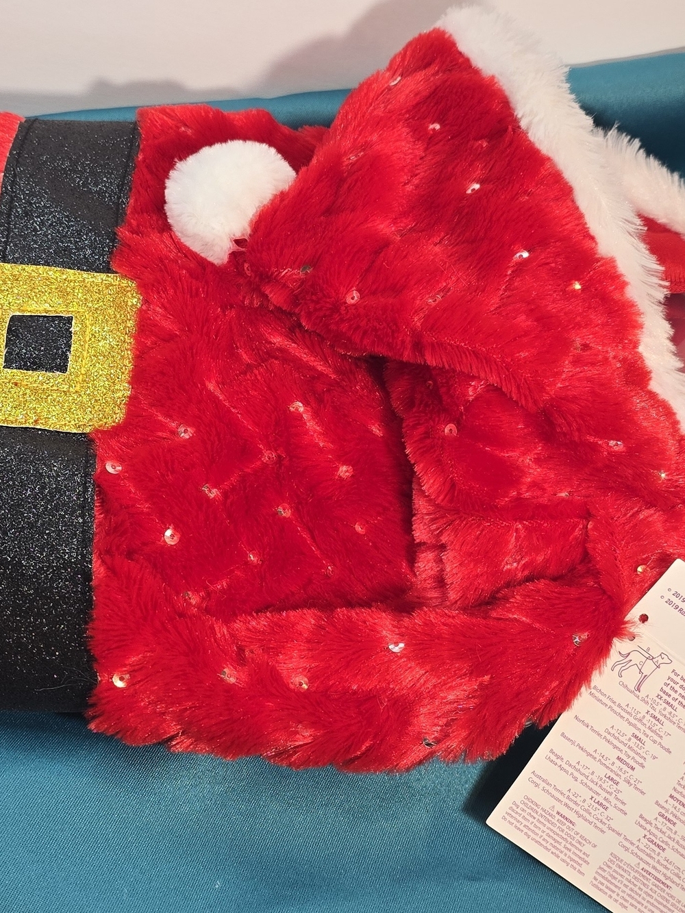 Kids Red Santa Hat with Sequins - Plush Holiday Headwear